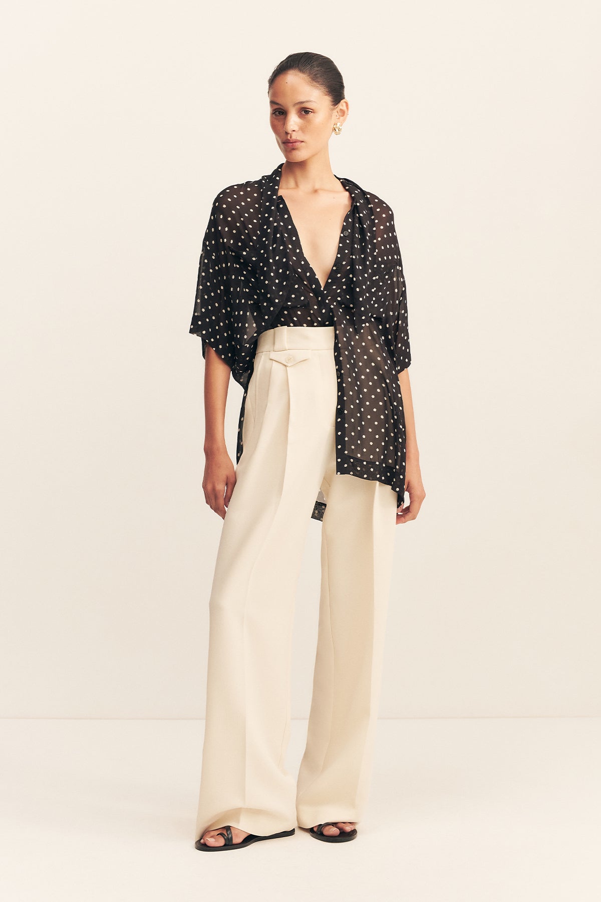 SHONA JOY | HOUSTON SHORT SLEEVE NECK TIE SHIRT