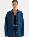 NUDE LUCY | ORGANIC DENIM OVERSHIRT - FORCE BLUE