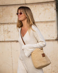 NIM | LEATHER TRIMMED RAFFIA BB