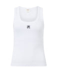 CERES LIFE | ZOE CONTOUR RIB SCOOP TANK - WHITE