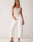 CERES LIFE | ZOE CONTOUR RIB SCOOP TANK - OATMEAL