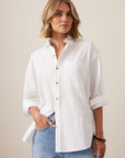 CERES LIFE | PETA OVERSIZED SHIRT - WHITE ORGANIC COTTON