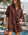 CERES LIFE | PETA OVERSIZED SHIRT - CHOCOLATE