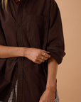CERES LIFE | PETA OVERSIZED SHIRT - CHOCOLATE