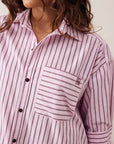 CERES LIFE | PETA OVERSIZED SHIRT - SUNFADED PINK STRIPE
