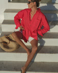 CERES LIFE | PETA OVERSIZED SHIRT - HERITAGE RED