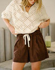 CERES LIFE | DARCY RELAXED EVERYDAY SHORT - CHOCOLATE
