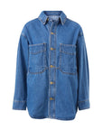 CERES LIFE | BOBBI SIDE POCKET DENIM SHACKET - INDIGO