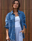 CERES LIFE | BOBBI SIDE POCKET DENIM SHACKET