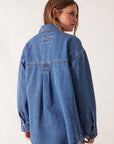 CERES LIFE | BOBBI SIDE POCKET DENIM SHACKET - INDIGO