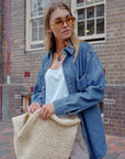 CERES LIFE | BOBBI SIDE POCKET DENIM SHACKET - INDIGO