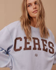 CERES LIFE | OVERSIZED SLOUCHY CREW - CHALK BLUE