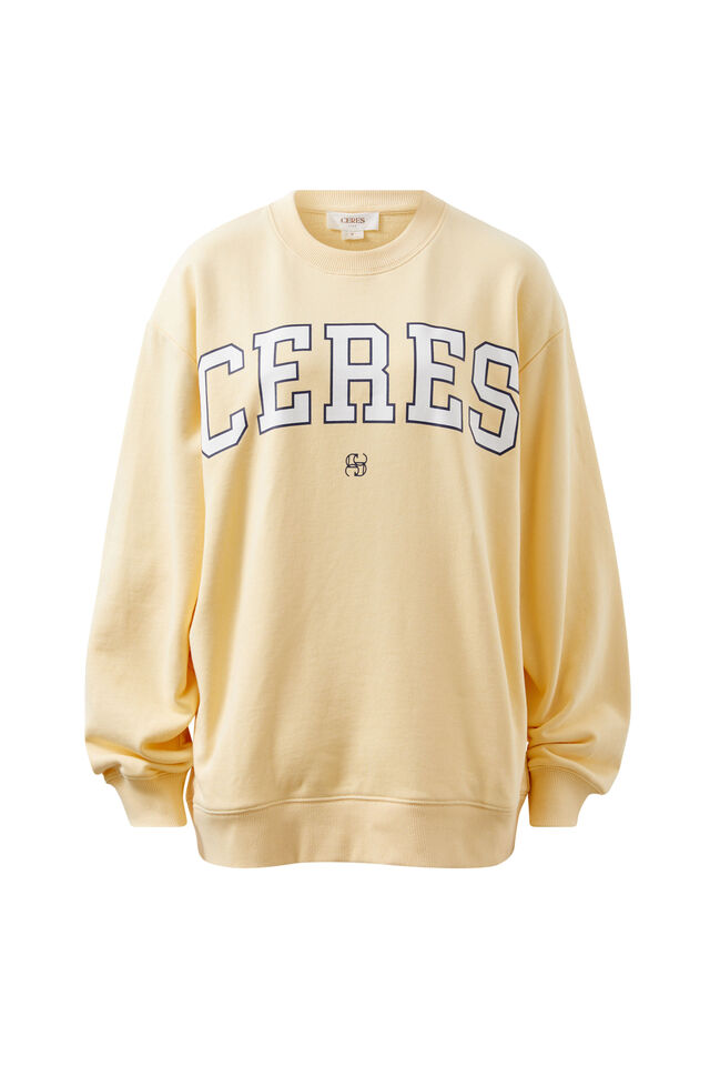 CERES LIFE | ISLA OVERSIZED SLOUCHY CREW - SUNNY YELLOW