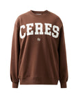 CERES LIFE | ISLA OVERSIZED SLOUCHY CREW - CHOCOLATE