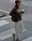 CERES LIFE | ISLA OVERSIZED SLOUCHY CREW - CHOCOLATE