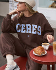 CERES LIFE | ISLA OVERSIZED SLOUCHY CREW - BRUNETTE BROWN
