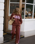 CERES LIFE | GIGI WIDE LEG TERRY TRACKPANT - BURNT TOFFEE
