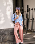 CERES LIFE | GIGI WIDE LEG TRACKPANT - PINK CLAY