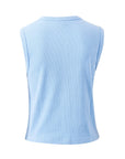 CERES LIFE | LYLA BUTTON THROUGH RIB TANK - SKY BLUE