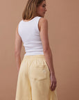 CERES LIFE | LULU REVERSE PANEL SHORT - SUNNY YELLOW