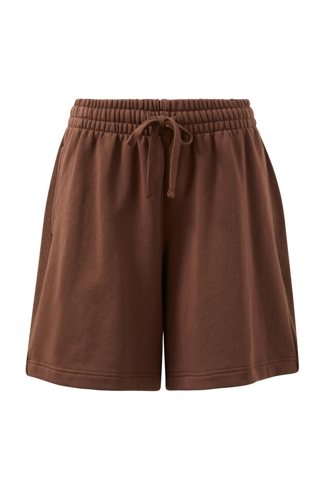 CERES LIFE | LULU REVERSE PANEL SHORT - CHOCOLATE