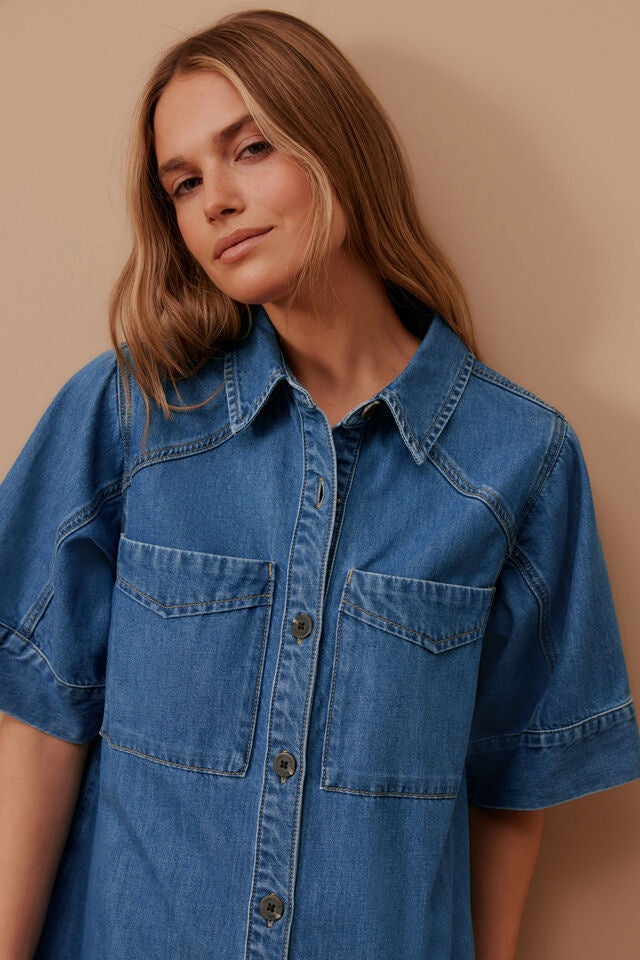 CERES LIFE | AVA SHORT SLEEVE MINI DRESS