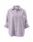 CERES LIFE | MIYA SHIRT - WINE / BLUE STRIPE