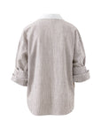 CERES LIFE | MIYA SHIRT - BROWN / WHITE STRIPE