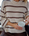 CERES LIFE | LILA KNIT CREW - ECRU STRIPE