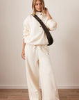 CERES LIFE | IVY WIDE LEG TRACKPANT - MARSHMELLOW
