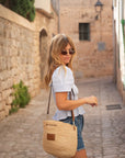 NIM | LEATHER TRIMMED RAFFIA BB