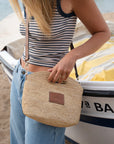 NIM | LEATHER TRIMMED RAFFIA MINI