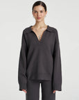 SUMMI SUMMI | L/S COLLARED KNIT - SHADOW