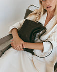 VESTIRSI | EDEN DARK CHOCOLATE SUEDE SHOULDER BAG