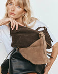 VESTIRSI | EDEN BROWN SUEDE SHOULDER BAG