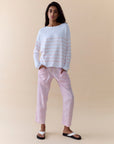 LITTLE LIES | BOBBIE TOP - SOFT PINK / WHITE STRIPE