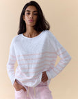 LITTLE LIES | BOBBIE TOP - SOFT PINK / WHITE STRIPE
