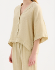 NUDE LUCY | LOUNGE STRIPE LINEN SHIRT