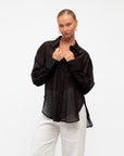 MINT | SHEER SHIRT - BLACK