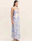 SHONA JOY | FRANCIS RUCHED HALTER MIDI DRESS
