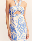 SHONA JOY | FRANCIS RUCHED HALTER MIDI DRESS