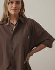 CERES LIFE | PETA OVERSIZED SHIRT - BRUNETTE BROWN
