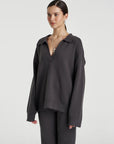 SUMMI SUMMI | L/S COLLARED KNIT - SHADOW
