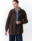 LITTLE LIES | SUEDE SHACKET - CHOCOLATE
