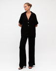 MINT | TEXTURED PANTS - BLACK