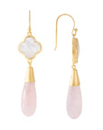 FAIRLEY | ROSE QUARTZ MOTHER OF PEARL HOOKS