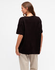 MINT | SHORT SLEEVE KNIT - DARK CHOCOLATE