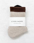 LE BON SHOPPE | COLOR BLOCK GIRLFRIEND SOCKS | BLACK / COFFEE -