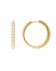 FAIRLEY | SLIM CRYSTAL PEARL MAXI HOOP