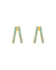 FAIRLEY | TURQUOISE TWIN PAVE HUGGIES